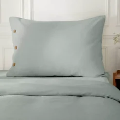 Clearance Federa rettangolare in percalle di cotone (50 x 70 cm) Diane Céladon Federe Cuscino Letto