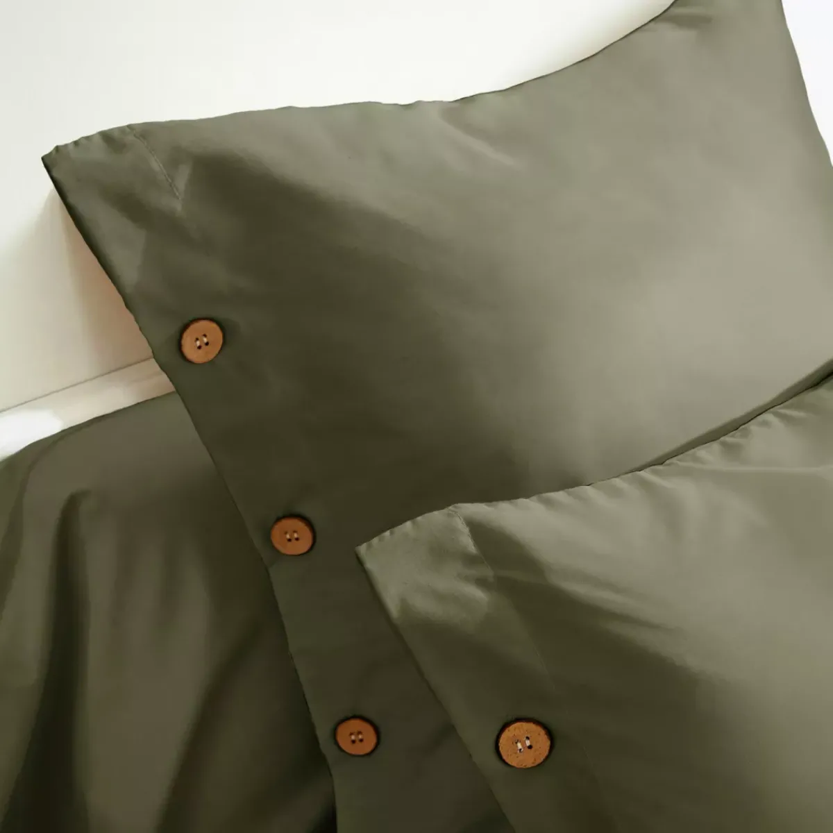 Hot Federa rettangolare in percalle di cotone (50 x 80 cm) Diane Verde salvia Federe Cuscino Letto