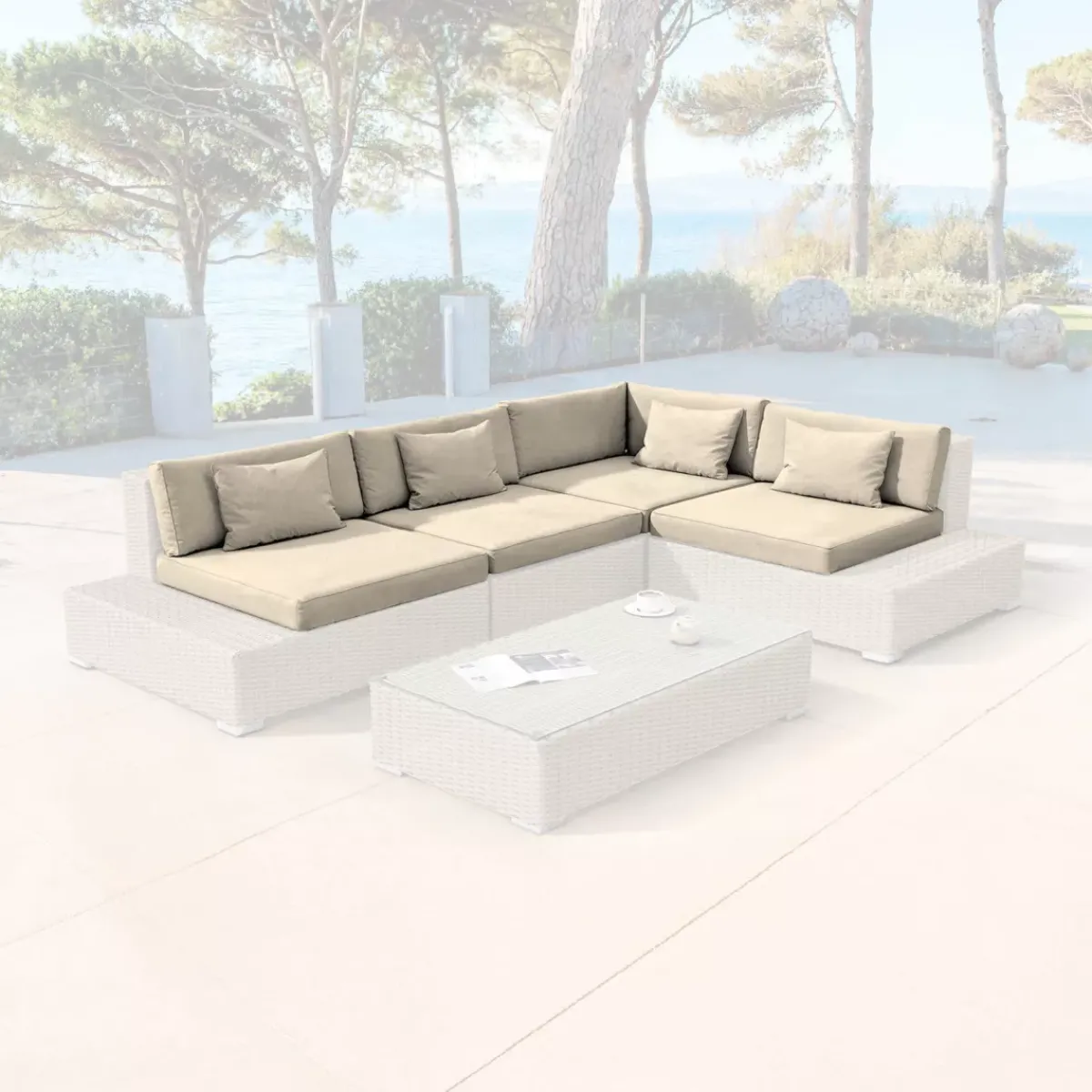 Federe per cuscini di ricambio per salotto da giardino 5 persone Palma Accessori E Cuscini