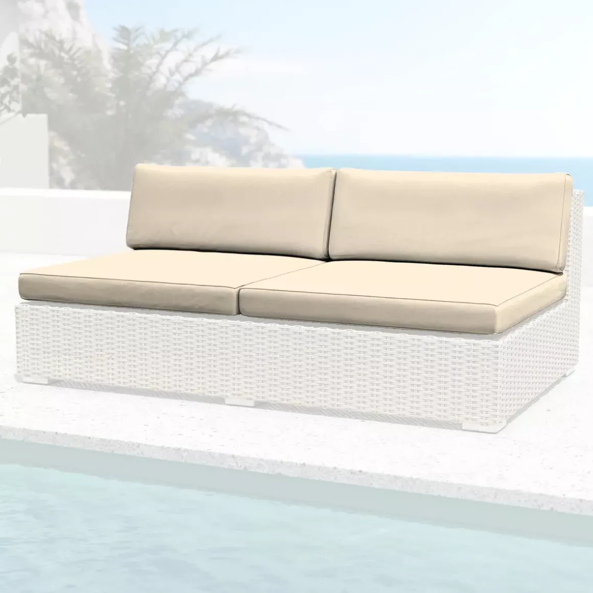 Federe per cuscini di ricambio per Divano da giardino 2 persone Palma Beige