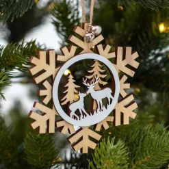 Fiocco di neve di Natale Renne in famigli Naturale