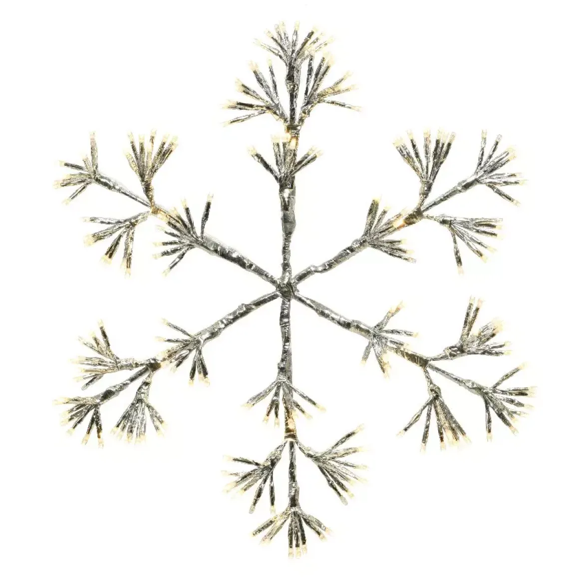 Fiocco di neve luminosio 192 LED (H48 cm) Flash Bianco caldo