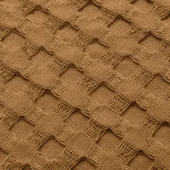 Fodera cuscino quadrata cotone nido d'ape (40 x 40 cm) Maya Camel