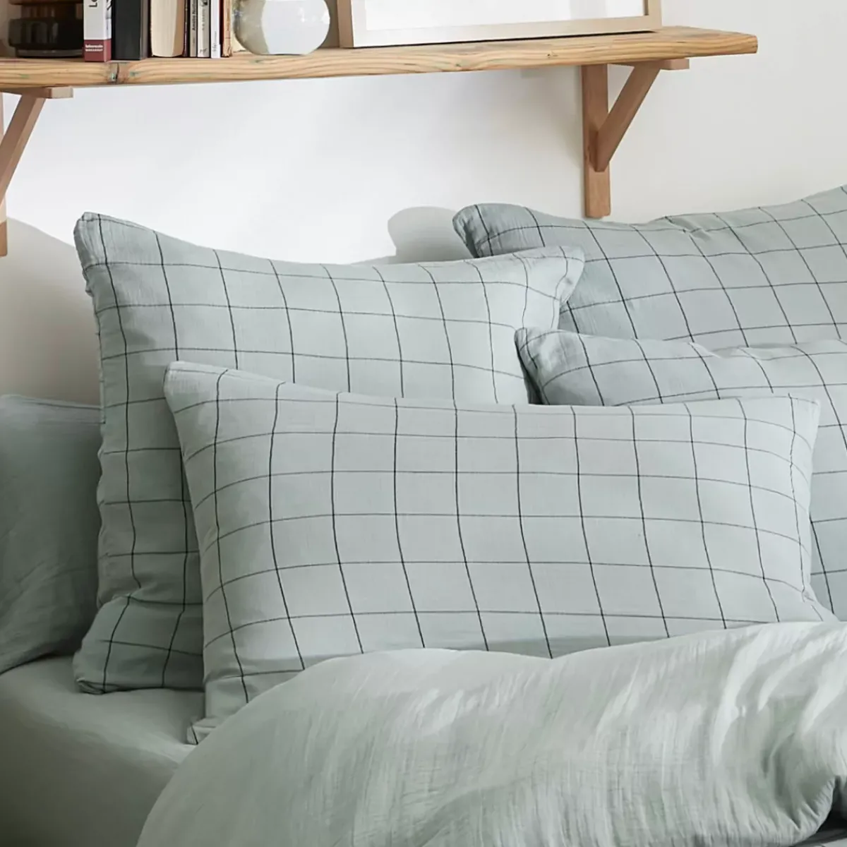 Outlet Fodera cuscino quadrata in garza di cotone (60 x 60 cm) Gaïa Match Federe Cuscino Letto