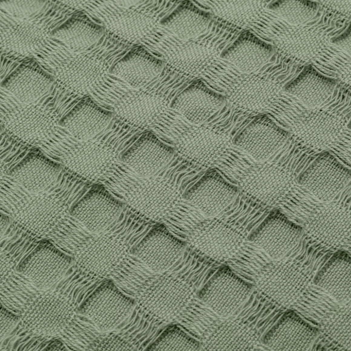 Fodera cuscino rettangolare cotone nido d'ape (30 x 50 cm) Maya Verde rosmarino
