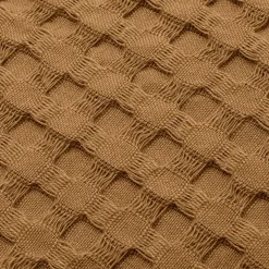 Fodera cuscino rettangolare cotone nido d'ape (30 x 50 cm) Maya Camel