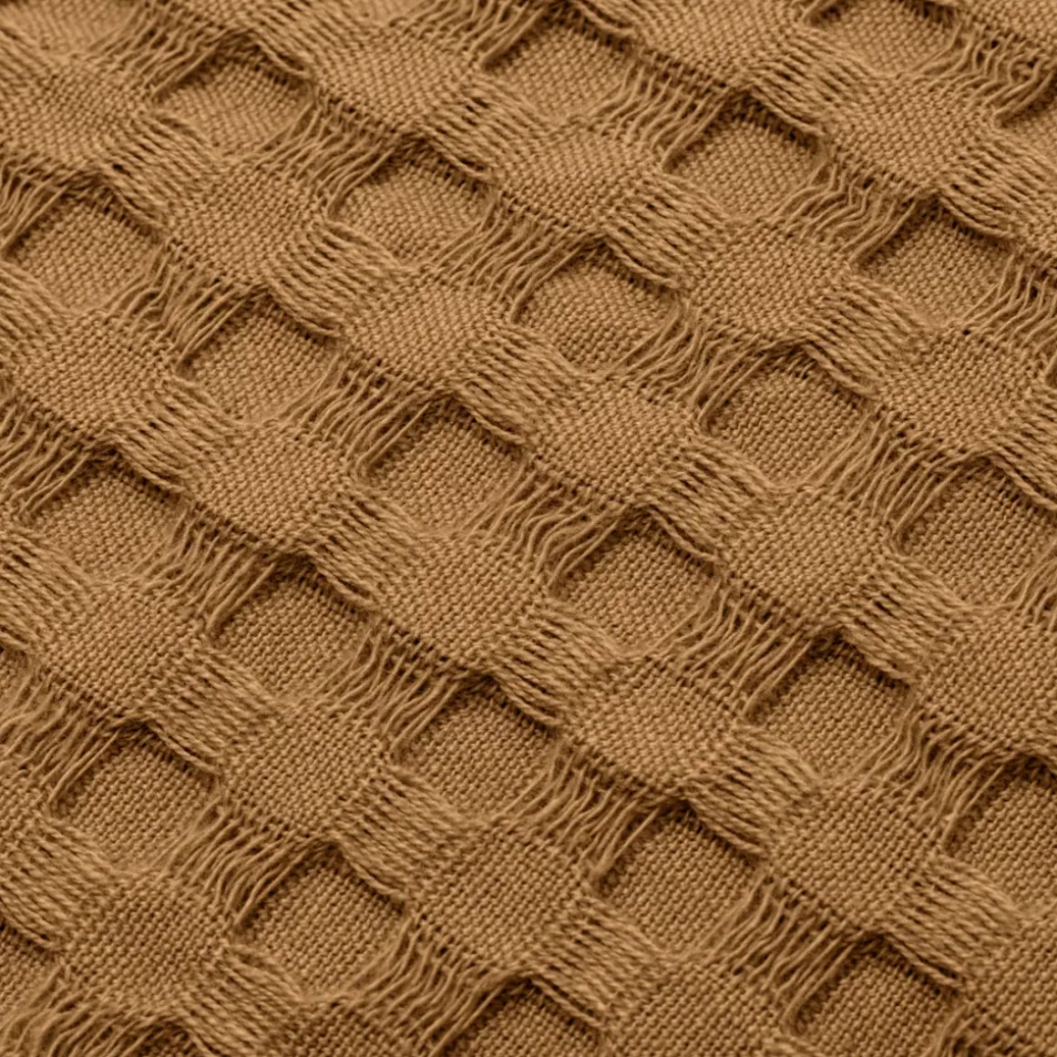 Fodera cuscino rettangolare cotone nido d'ape (30 x 50 cm) Maya Camel