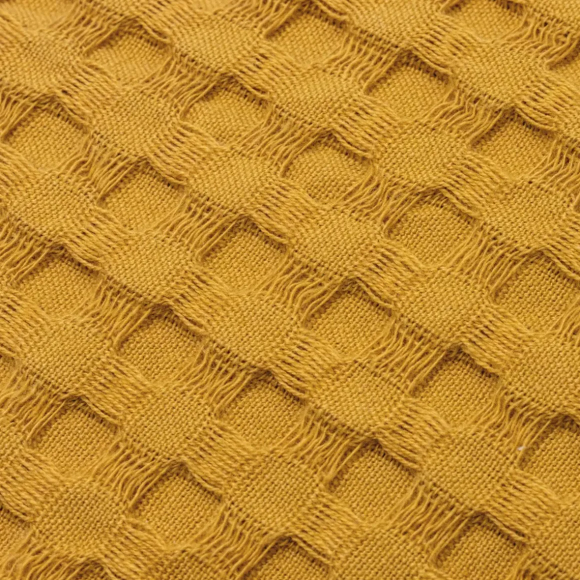 Fodera cuscino rettangolare cotone nido d'ape (30 x 50 cm) Maya Giallo zafferano