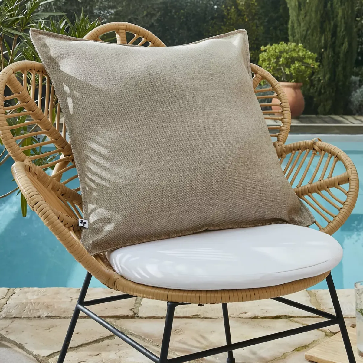 Sale Fodera per cuscino da esterno quadrata Naia Beige Cuscino Decorativo Per Esterno|Accessori E Cuscini