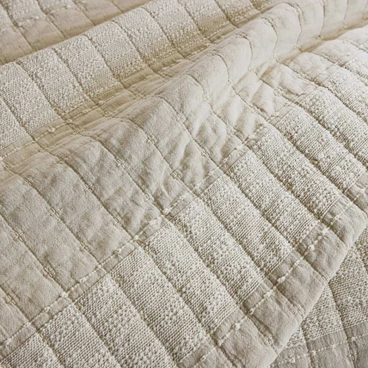 Clearance Fodera per cuscino quadrata in cotone (60 x 60 cm) Lena Sabbia Federe Cuscino Letto