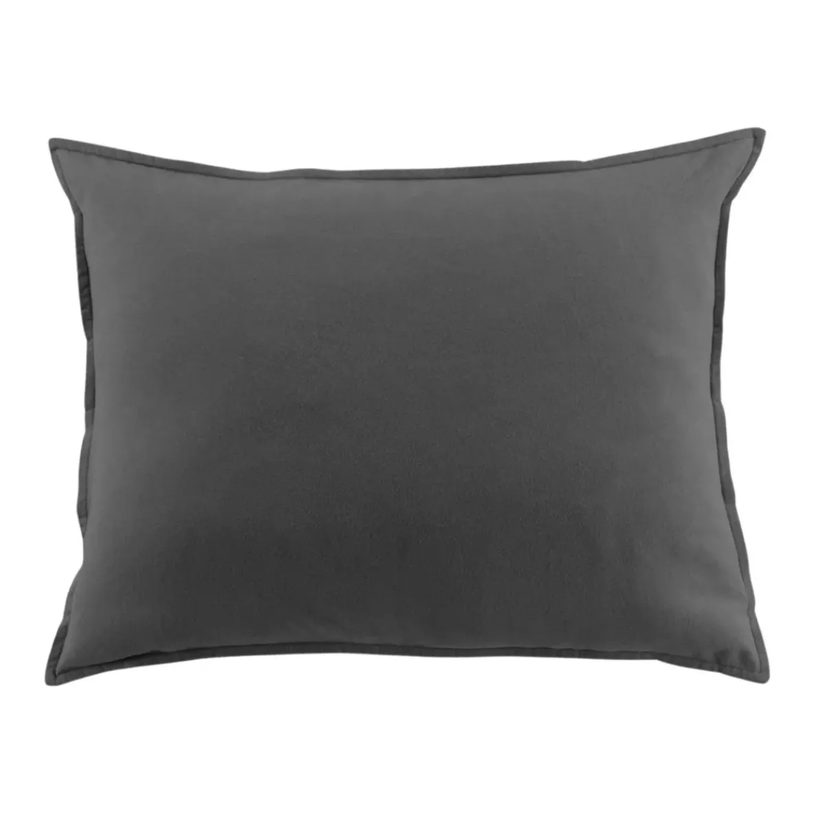 Fodera per cuscino quadrata in flanella di cotone (80 x 80 cm) Nina Grigio Federe Cuscino Letto