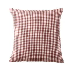 Clearance Fodera per cuscino quadrata in doppia garza di cotone (60 x 60 cm) Gaïa vichy Terracotta Federe Cuscino Letto