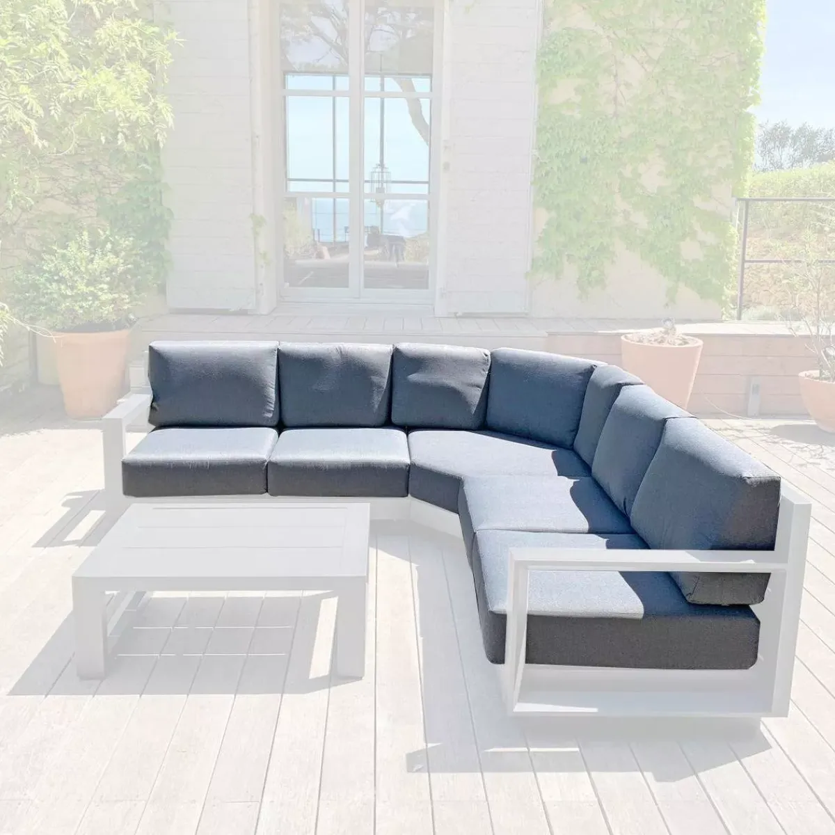 Sale Fodere per cuscini di ricambio per divano da giardino angolare Elba Grigio Accessori E Cuscini