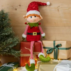 Folletto buffone da sedere (H57 cm) Pipo in Babbo Natale