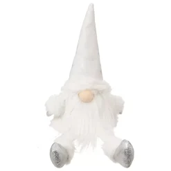 Folletto di Natale seduto (H46 cm) Nordico Bianco