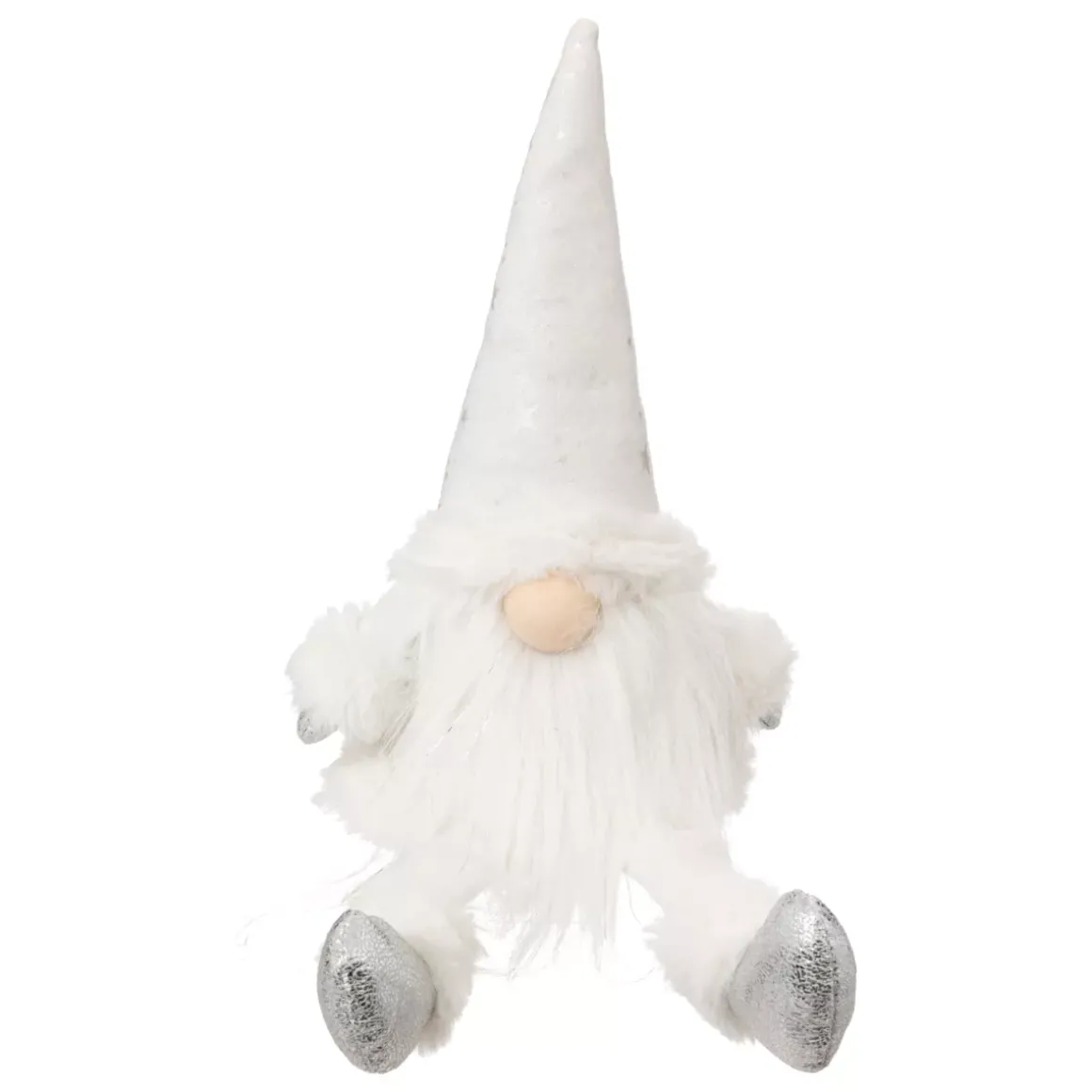Folletto di Natale seduto (H46 cm) Nordico Bianco