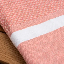 Fouta cotone riciclato (100 x 200 cm) Selma Corallo Biancheria Bagno|Fouta
