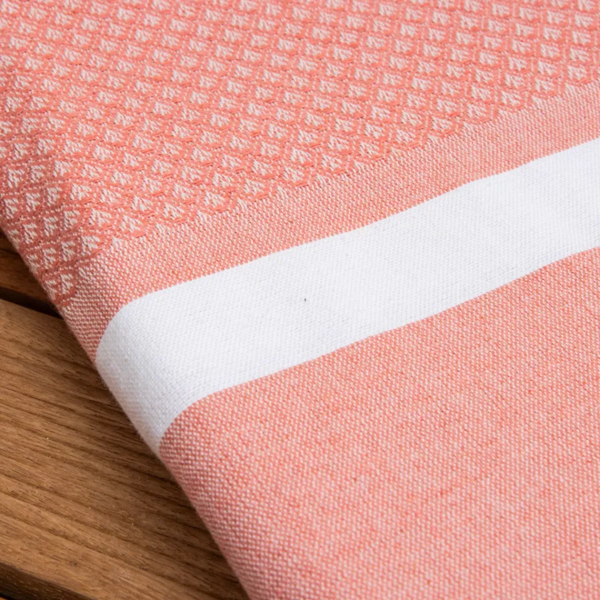 Fouta cotone riciclato (100 x 200 cm) Selma Corallo Biancheria Bagno|Fouta