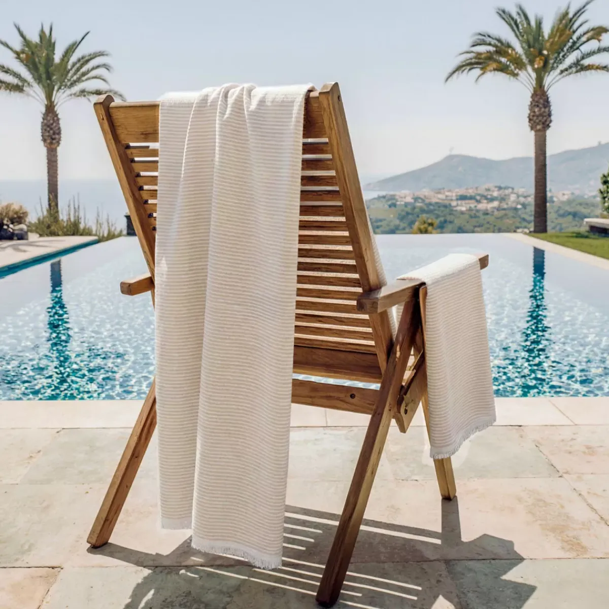 Hot Fouta in cotone e spugna (95 x 180 cm) Marina Biancheria Bagno|Fouta