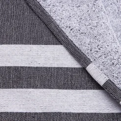 New Fouta in cotone riciclato con fodera in spugna (100 x 200 cm) Coralia Nera Biancheria Bagno|Fouta