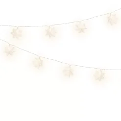 Ghirlanda di luci a pile 10 LED (2,25 m) Fiocchi di carta Bianco caldo