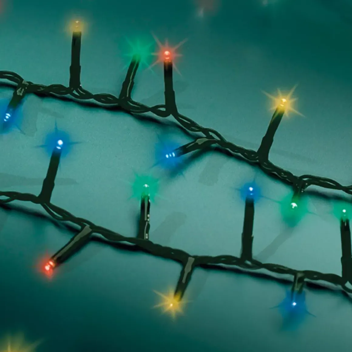 Ghirlanda di luci 7,50 m 350 LED cavo verde NewLuxe Multicolore