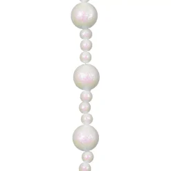 Ghirlanda di perle in mousse (180 cm) Natale Bianco glitterato