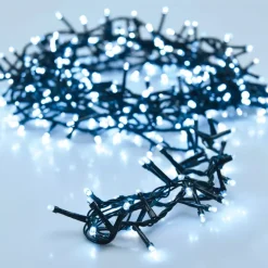 Ghirlanda luminosa a pile 4 m 200 LED cavo verde Boa Bianco freddo