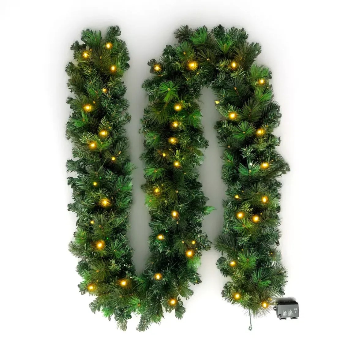 Ghirlanda luminosa di abete (300 cm - D25) Edmonton Verde e bianco caldo