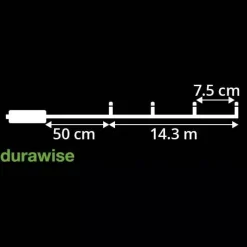 Ghirlanda luminosa Durawise 14,30 m Bianco freddo 192 LED CN