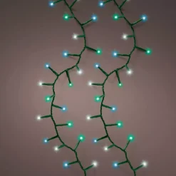 Ghirlanda luminosa 16 m 750 LED cavo verde Luxe Tricolore Verde blu e bianco