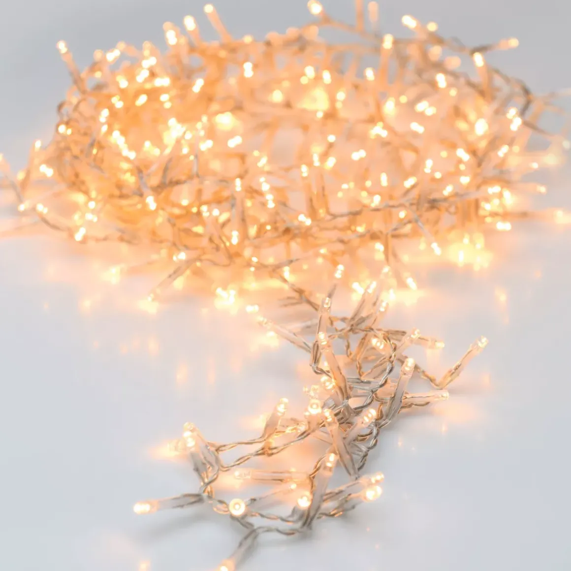 Ghirlanda luminosa 11 m 500 LED cavo trasparente Luxe Bianco caldo