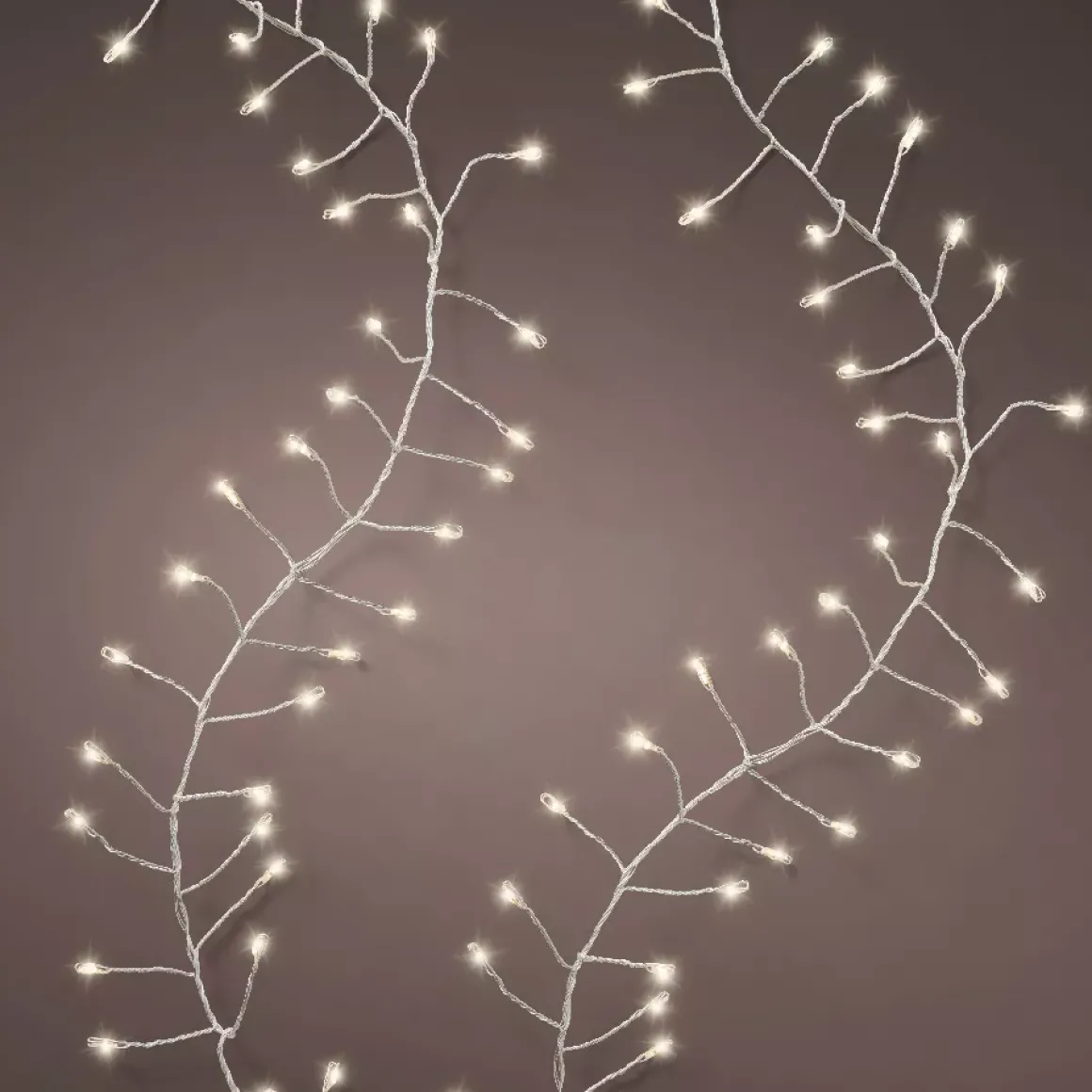 Ghirlanda luminosa 12 m 960 Micro LED cavo argento Luxe Bianco caldo