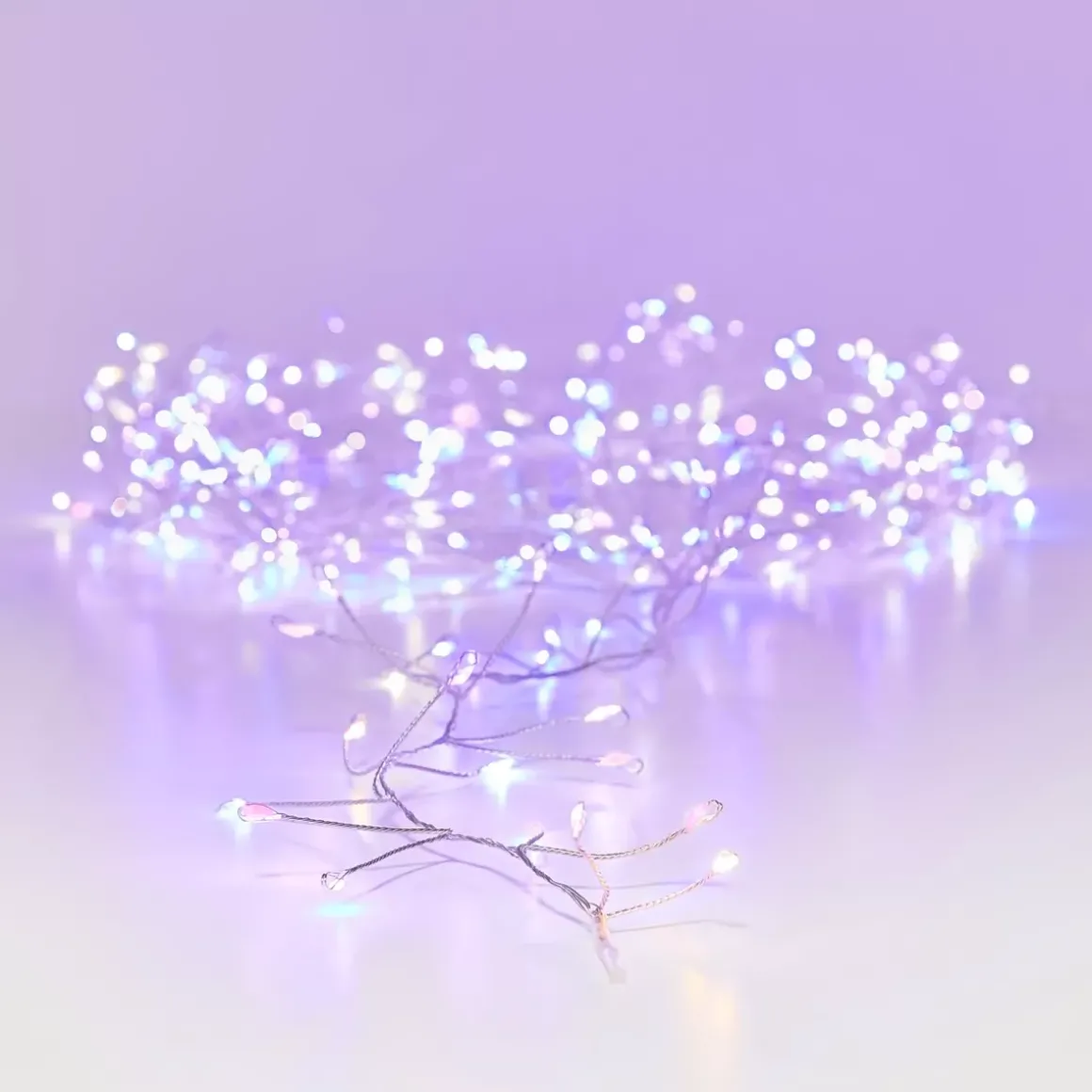 Ghirlanda luminosa 6 m 480 Micro LED cavo argento Luxe Tricolore Rosa, bianco caldo e freddo
