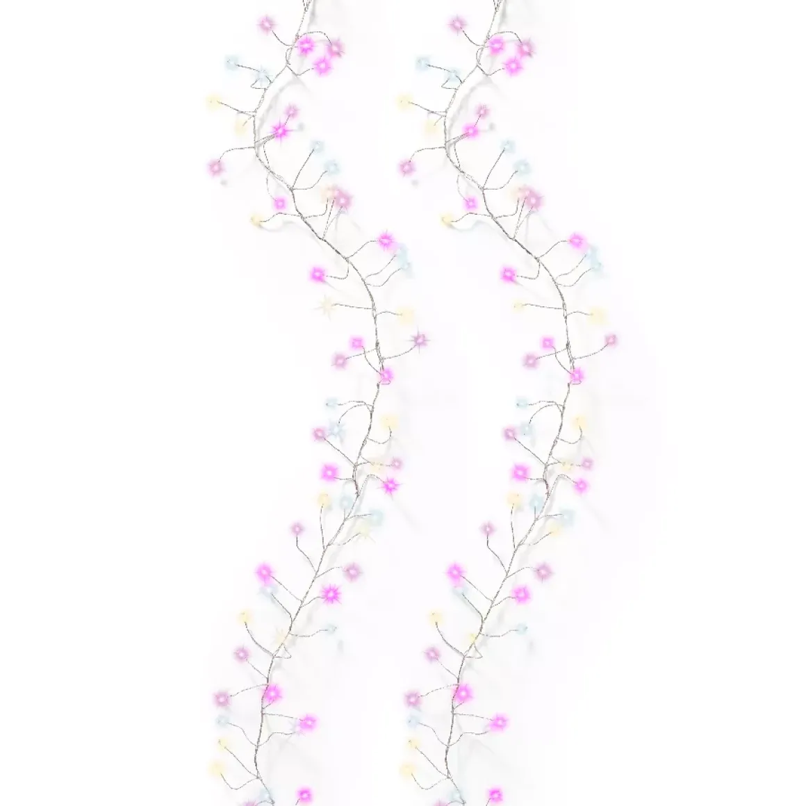 Ghirlanda luminosa 6 m 480 Micro LED cavo argento Luxe Tricolore Rosa, bianco caldo e freddo