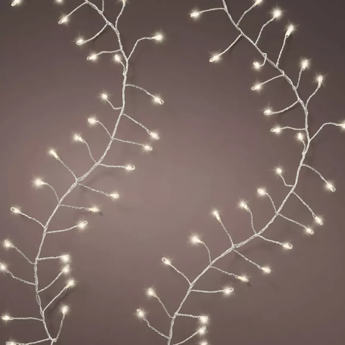 Ghirlanda luminosa 18 m 1440 Micro LED cavo argento Luxe Bianco caldo