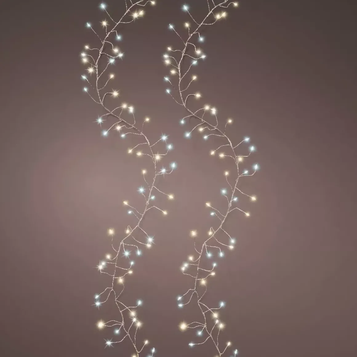 Ghirlanda luminosa 6 m 480 Micro LED cavo argento Luxe bicolore Bianco caldo e freddo