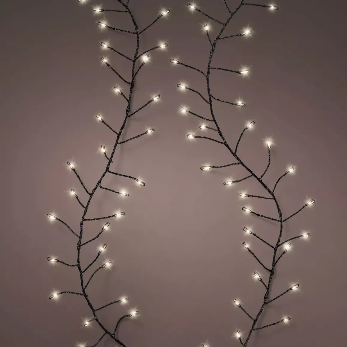 Ghirlanda luminosa 6 m 480 Micro LED cavo nero Luxe Bianco caldo