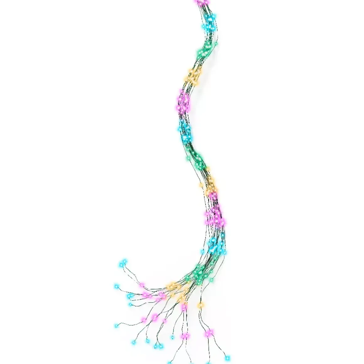 Ghirlanda tenda per albero 2,10m 672 Micro LED cavo verde Multicolore pastello