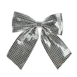 Grande Fiocco di Natale (H34 cm) Disco Argento