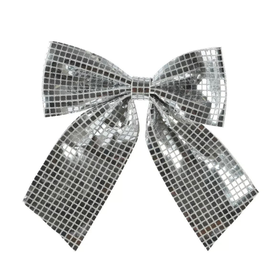 Grande Fiocco di Natale (H34 cm) Disco Argento