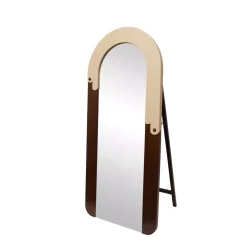 Grande specchio da parete con cornice in legno (180 cm) Eldoro Marrone