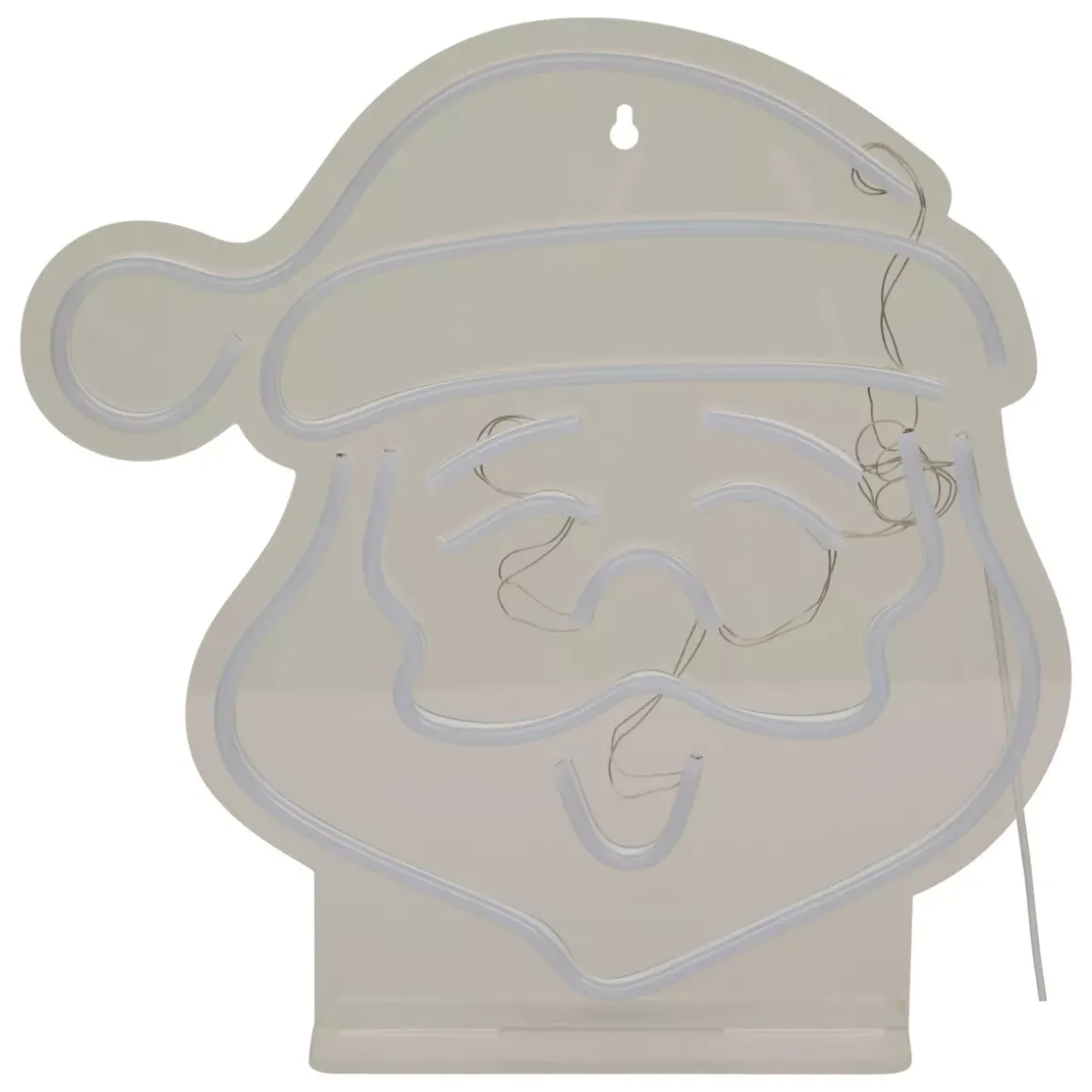 Insegna luminosa USB (H35 cm) Neon Testa di Babbo Natale Multicolore