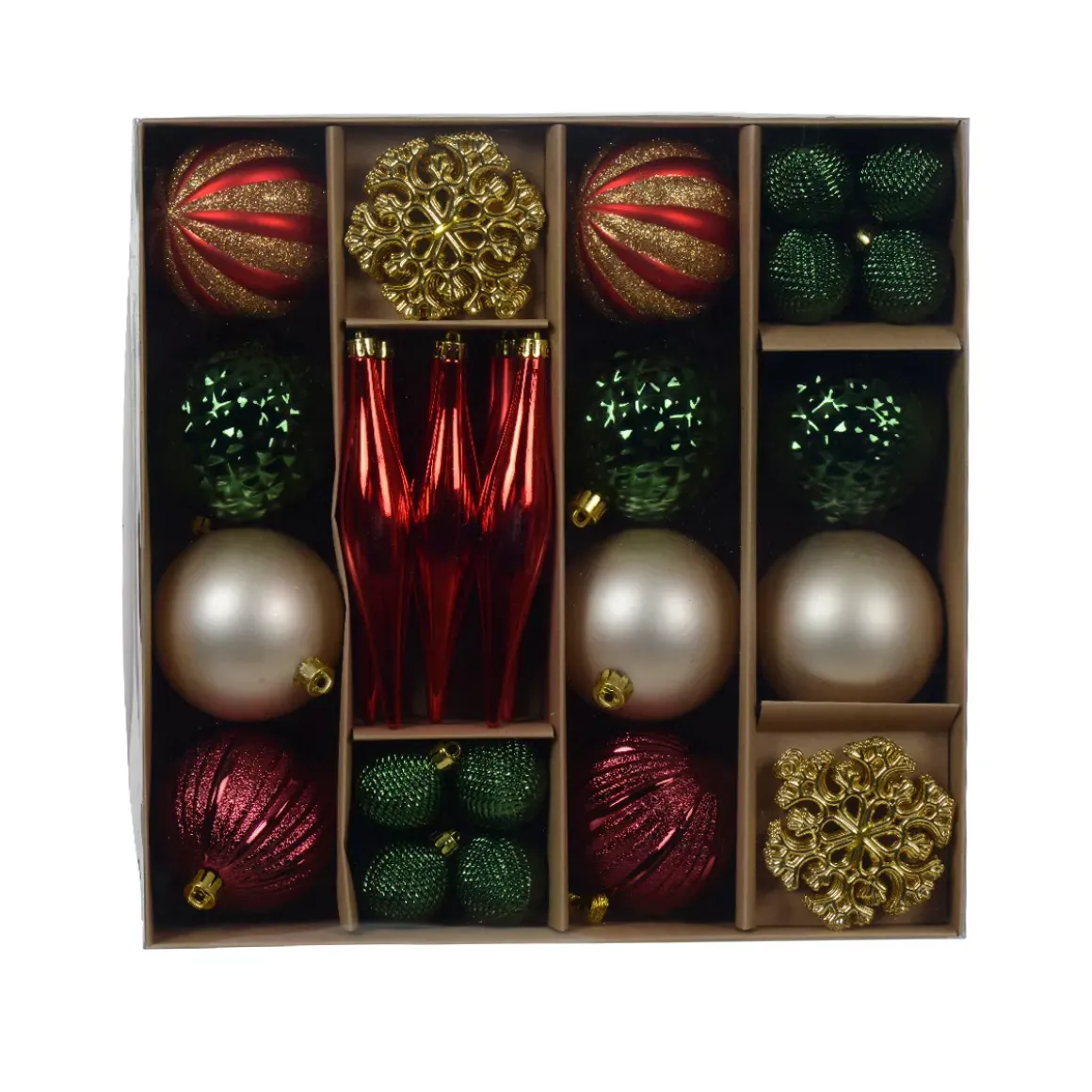 Kit di decorazione per albero di Natale Christmas Verde rosso e oro