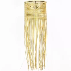 Lampada a sospensione con frange in bambù (H85 cm) Maoki Naturale