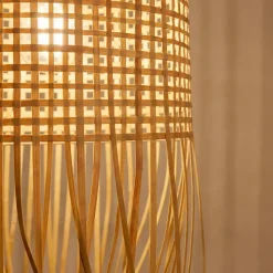 Lampada a sospensione con frange in bambù (H85 cm) Maoki Naturale