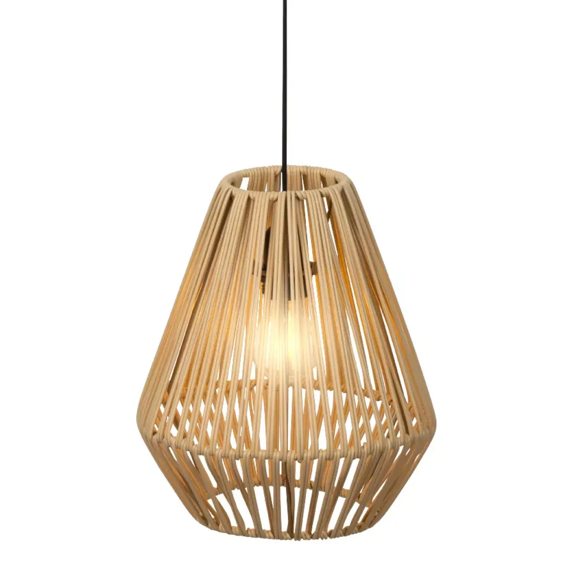 Lampada a sospensione da giardino a batteria con 15 LED (H27 cm) Messya Naturale