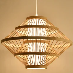 Lampada a sospensione design in bambù (D50 cm) Marbella Naturale