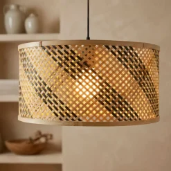 Lampada a sospensione in bambù (D50 cm) Frontera Nero e naturale