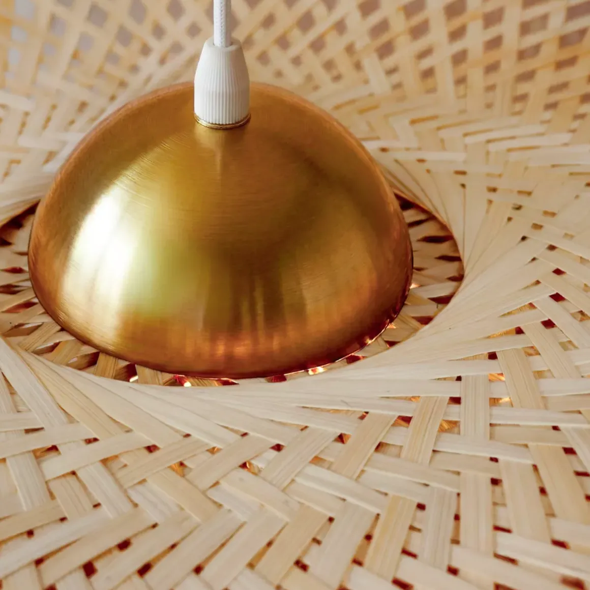 Lampada a sospensione in bambù (D55 cm) Mérida Naturale